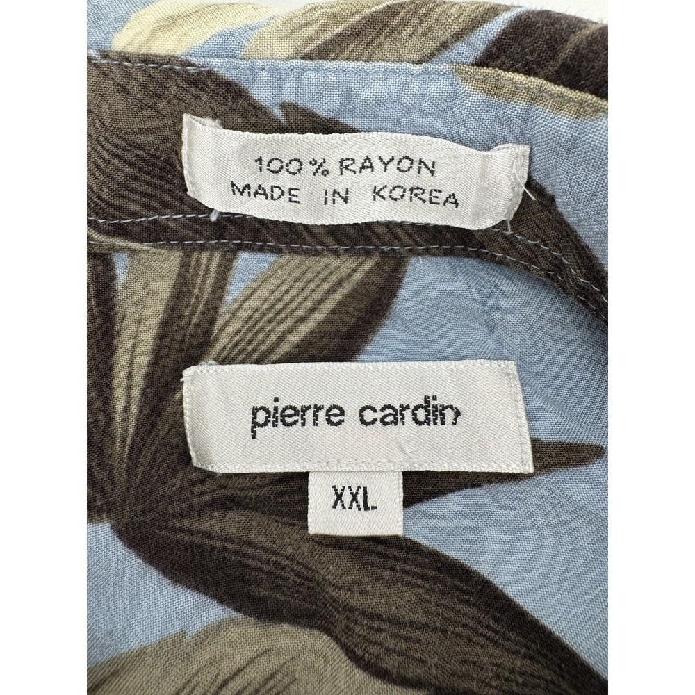 Pierre Cardin Hawaiian Shirt Men's Size 2XL 100% Rayon Floral‎ Tropical Aloha - Picture 6 of 8
